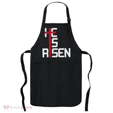 He Is Risen Cross Jesus Easter Christian Religious Men Teens Apron