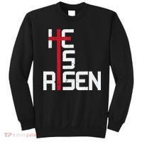 He Is Risen Cross Jesus Easter Christian Religious Men Teens Sweatshirt thumb 0