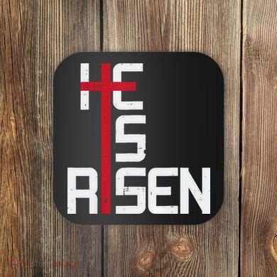 He Is Risen Cross Jesus Easter Christian Religious Men Teens Coaster