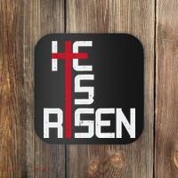 He Is Risen Cross Jesus Easter Christian Religious Men Teens Coaster thumb 0