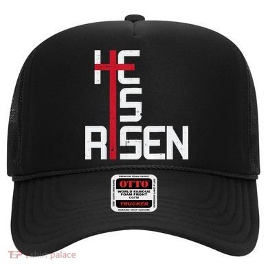 He Is Risen Cross Jesus Easter Christian Religious Men Teens Hat