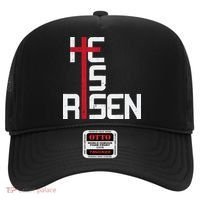 He Is Risen Cross Jesus Easter Christian Religious Men Teens Hat thumb 0