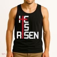 He Is Risen Cross Jesus Easter Christian Religious Men Teens Tank Top thumb 3