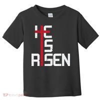 He Is Risen Cross Jesus Easter Christian Religious Men Teens Toddler T-Shirt thumb 0