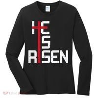 He Is Risen Cross Jesus Easter Christian Religious Men Teens Women's Long Sleeve Shirt thumb 0