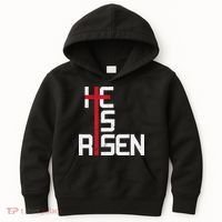 He Is Risen Cross Jesus Easter Christian Religious Men Teens Kids Hoodie thumb 0