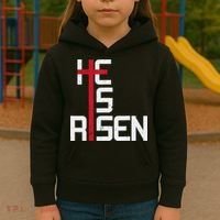 He Is Risen Cross Jesus Easter Christian Religious Men Teens Kids Hoodie thumb 3