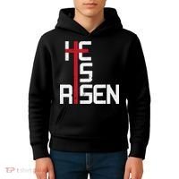 He Is Risen Cross Jesus Easter Christian Religious Men Teens Kids Hoodie thumb 4