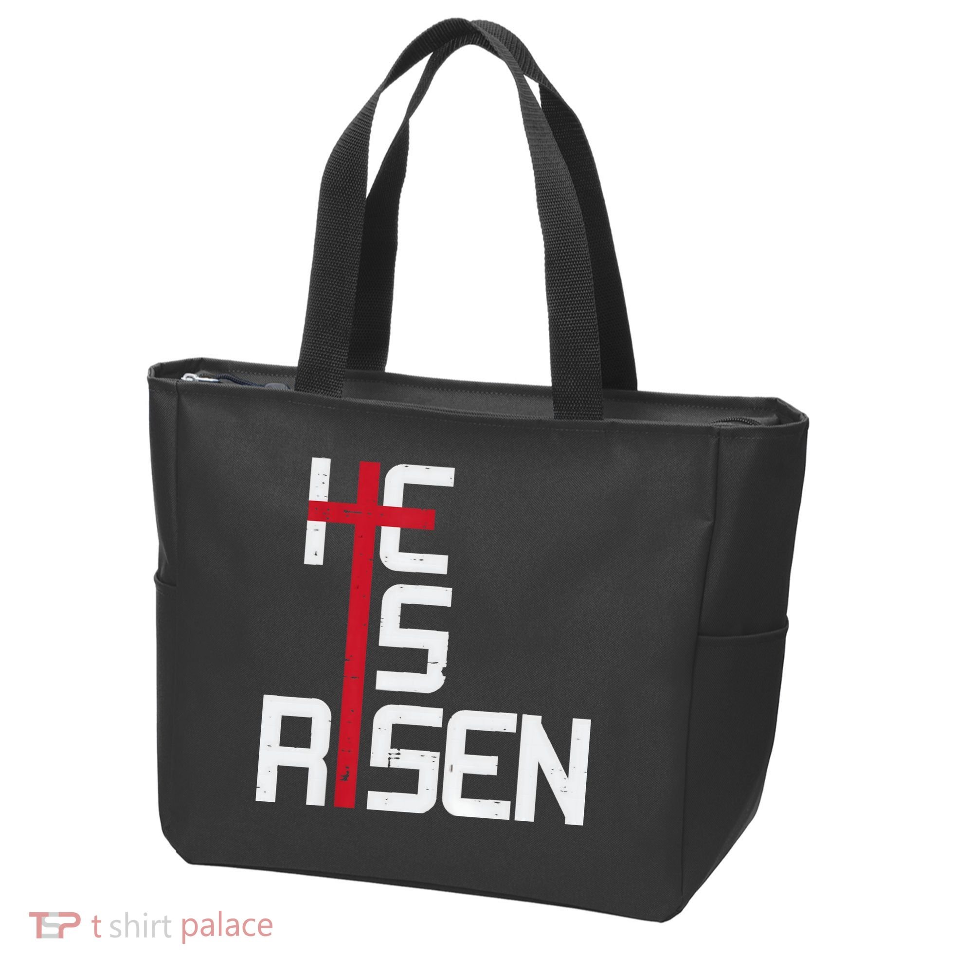 He Is Risen Cross Jesus Easter Christian Religious Men Teens Tote Bag