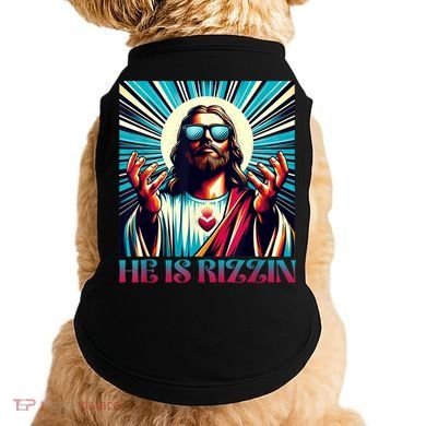 He Is Rizzin Happy Easter Day Jesus Is Risen Doggie Tank