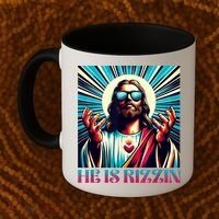 He Is Rizzin Happy Easter Day Jesus Is Risen Coffee Mug thumb 2