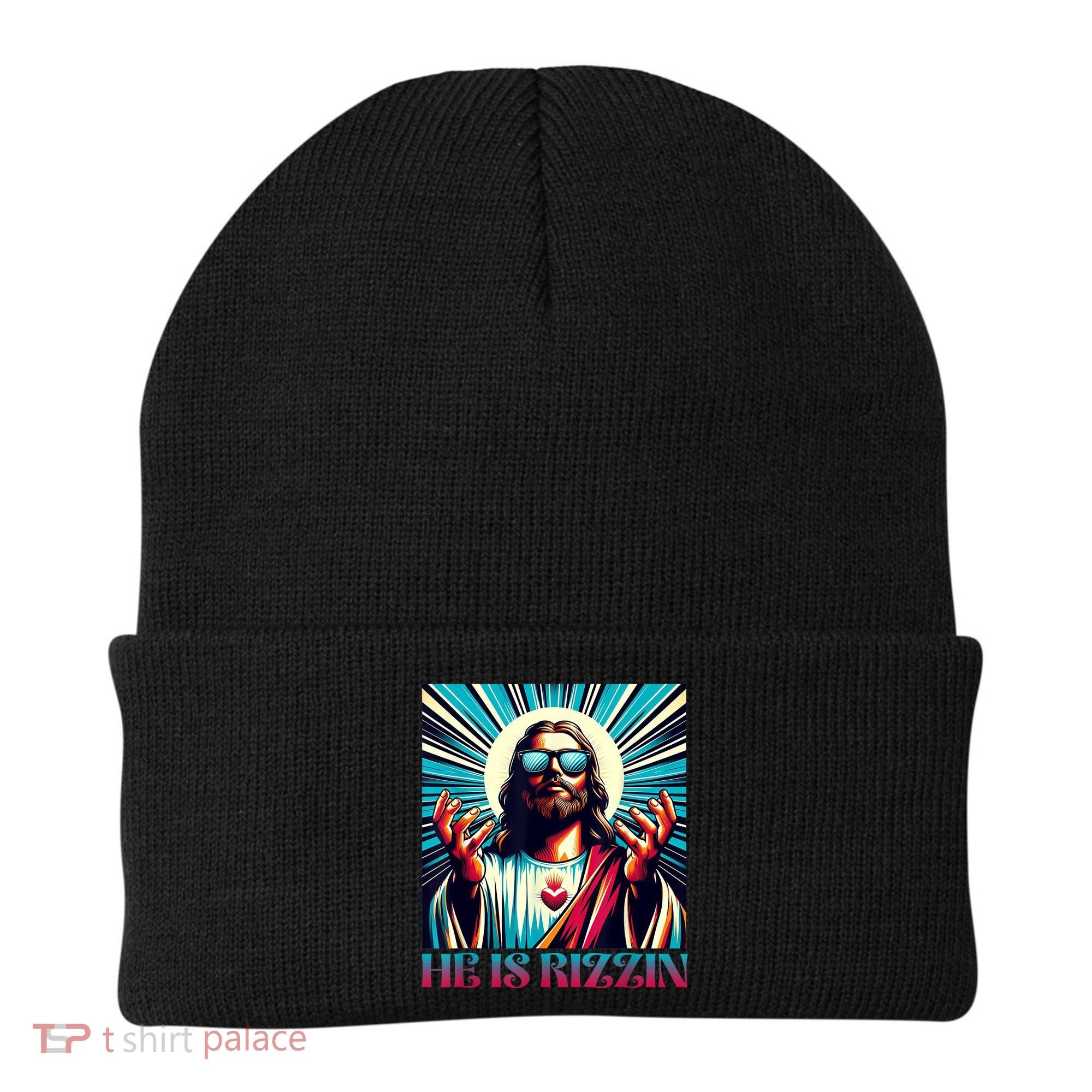 He Is Rizzin Happy Easter Day Jesus Is Risen Beanie