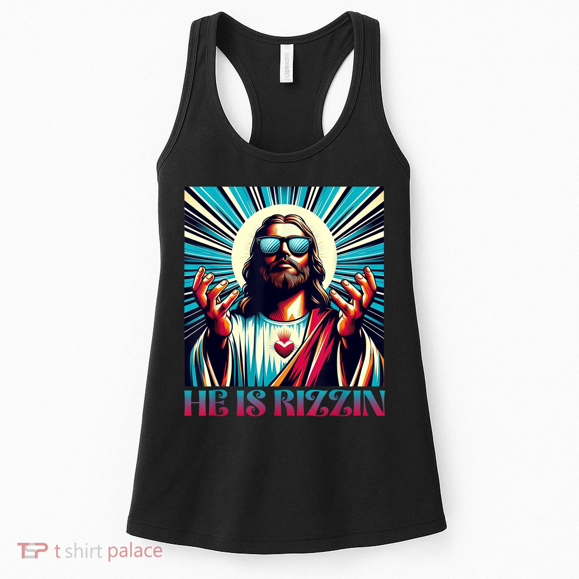 He Is Rizzin Happy Easter Day Jesus Is Risen Women's Tank Top