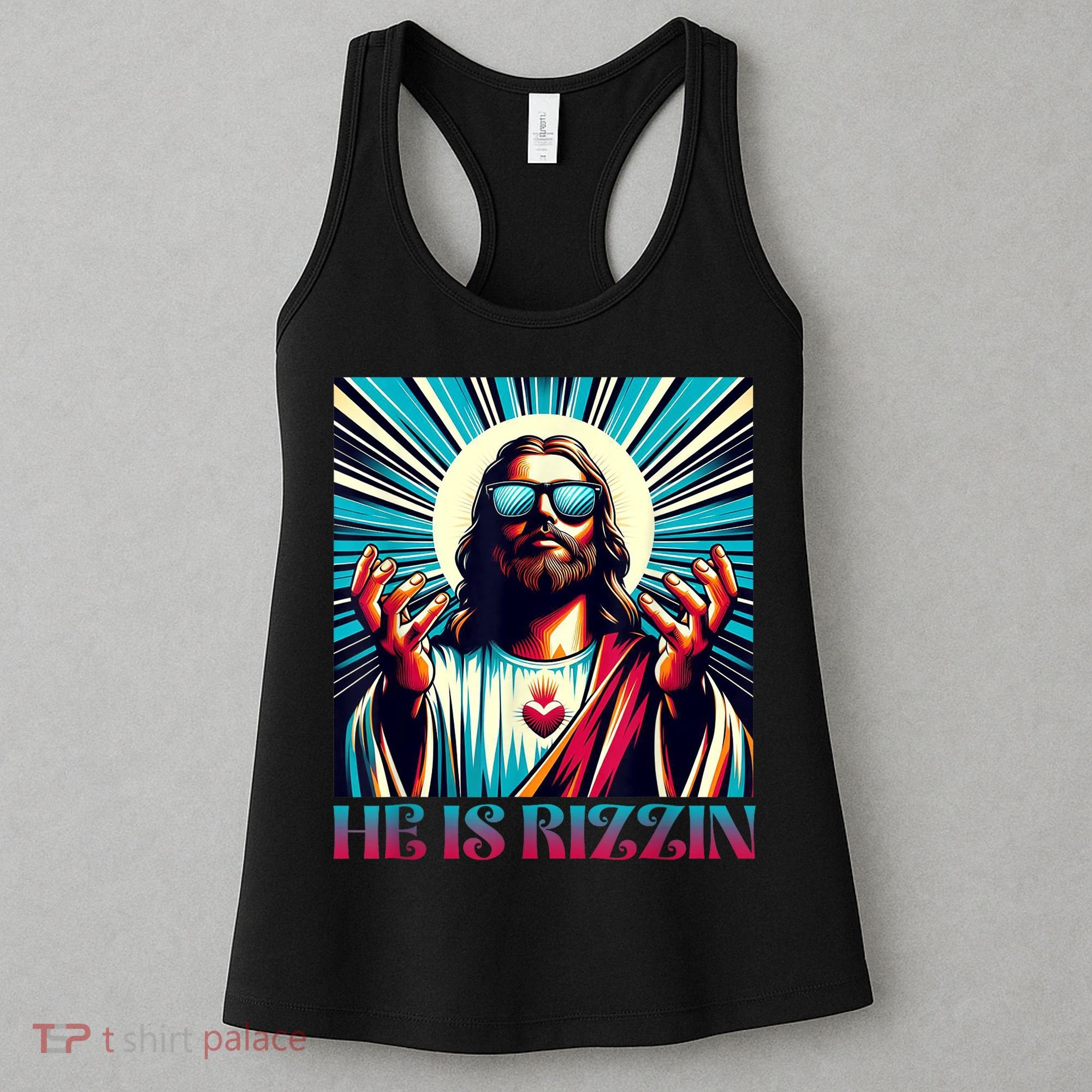He Is Rizzin Happy Easter Day Jesus Is Risen Women's Tank Top