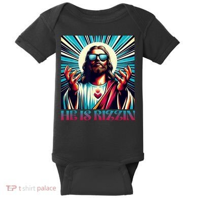 He Is Rizzin Happy Easter Day Jesus Is Risen Baby Bodysuit