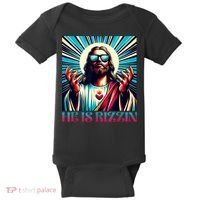 He Is Rizzin Happy Easter Day Jesus Is Risen Baby Bodysuit thumb 0