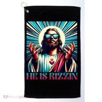 He Is Rizzin Happy Easter Day Jesus Is Risen Golf Towel thumb 0