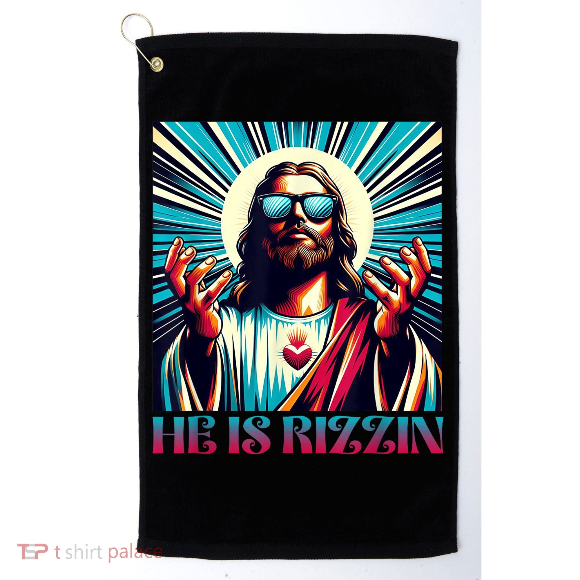 He Is Rizzin Happy Easter Day Jesus Is Risen Golf Towel