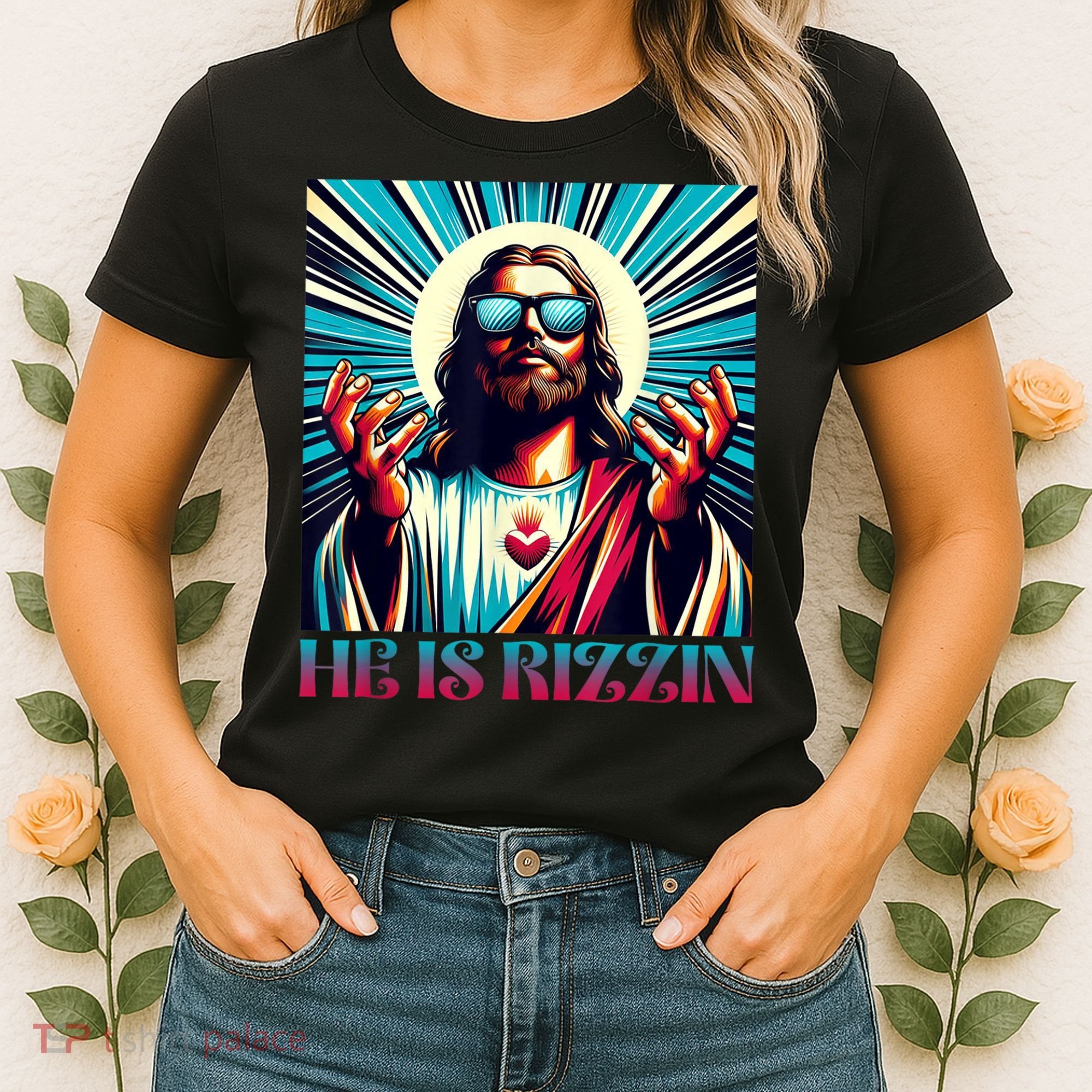 He Is Rizzin Happy Easter Day Jesus Is Risen Women's T-Shirt