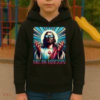He Is Rizzin Happy Easter Day Jesus Is Risen Kids Hoodie thumb 3
