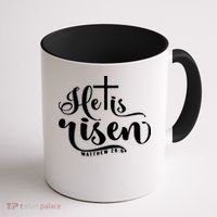He Is Risen Matthew 28:6 Easter Cross Coffee Mug thumb 1