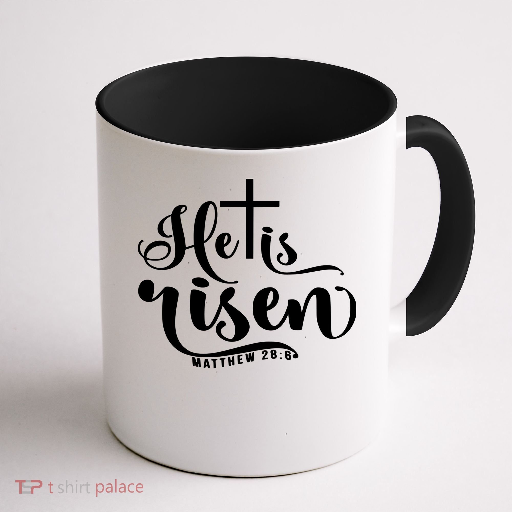 He Is Risen Matthew 28:6 Easter Cross Coffee Mug
