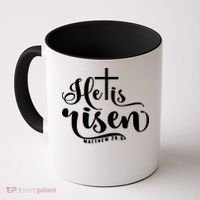 He Is Risen Matthew 28:6 Easter Cross Coffee Mug thumb 0