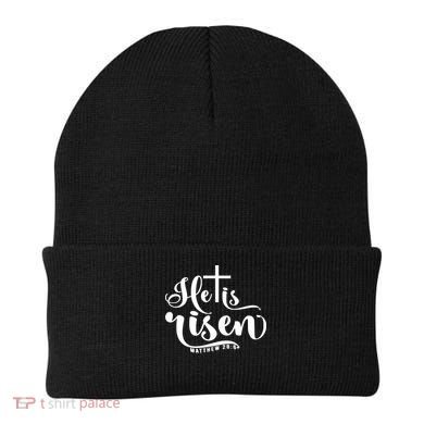 He Is Risen Matthew 28:6 Easter Cross Beanie