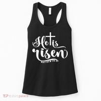 He Is Risen Matthew 28:6 Easter Cross Women's Tank Top thumb 0