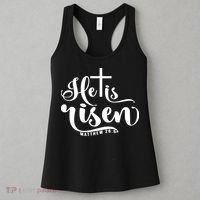 He Is Risen Matthew 28:6 Easter Cross Women's Tank Top thumb 3
