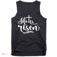 He Is Risen Matthew 28:6 Easter Cross Tank Top thumb 0