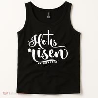 He Is Risen Matthew 28:6 Easter Cross Tank Top thumb 2