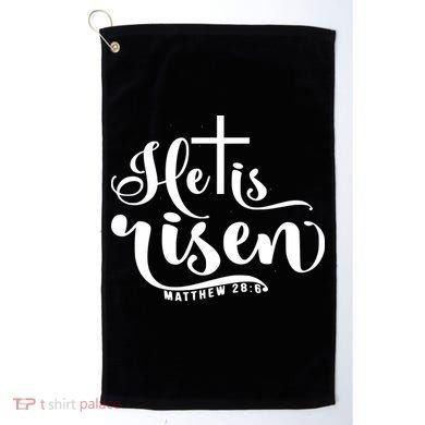 He Is Risen Matthew 28:6 Easter Cross Golf Towel