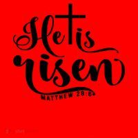 He Is Risen Matthew 28:6 Easter Cross Santa Hat thumb 1