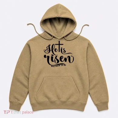 He Is Risen Matthew 28:6 Easter Cross Hoodie