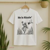 He Is Rizzin Funny Basketball Retro Christian Religious T-Shirt thumb 2