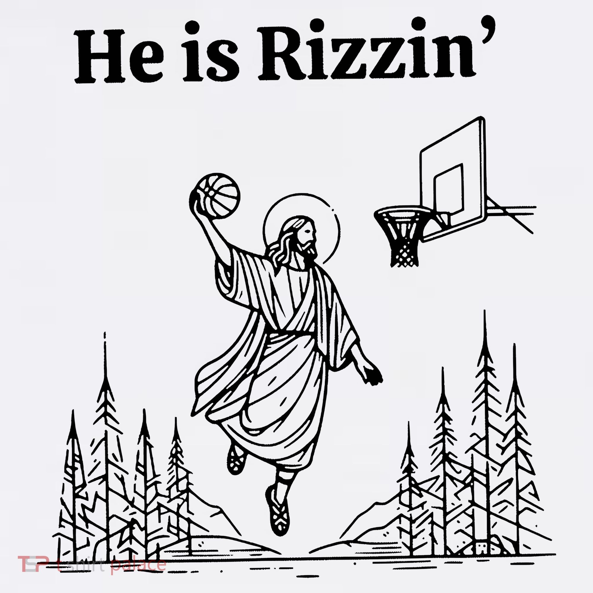 He Is Rizzin Funny Basketball Retro Christian Religious Beanie