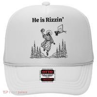 He Is Rizzin Funny Basketball Retro Christian Religious Hat thumb 0