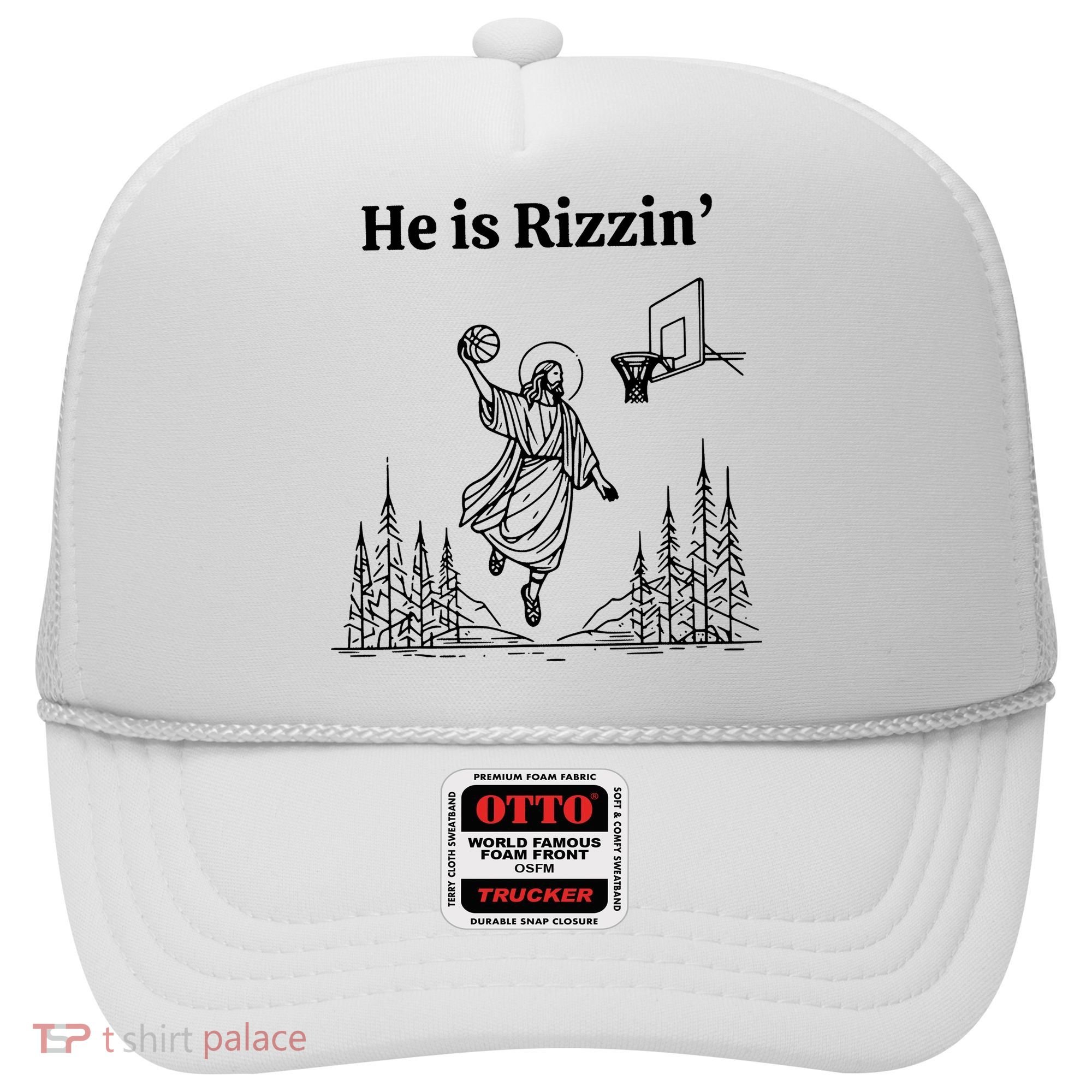 He Is Rizzin Funny Basketball Retro Christian Religious Hat