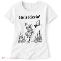 He Is Rizzin Funny Basketball Retro Christian Religious Women's T-Shirt thumb 0