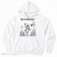 He Is Rizzin Funny Basketball Retro Christian Religious Hoodie thumb 0