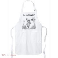 He Is Rizzin Funny Basketball Retro Christian Religious Apron thumb 0