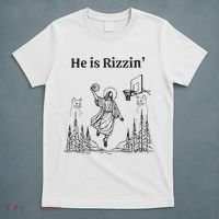 He Is Rizzin Funny Basketball Retro Christian Religious T-Shirt thumb 5
