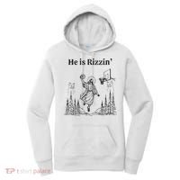 He Is Rizzin Funny Basketball Retro Christian Religious Women's Hoodie thumb 0