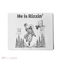 He Is Rizzin Funny Basketball Retro Christian Religious Mousepad thumb 0