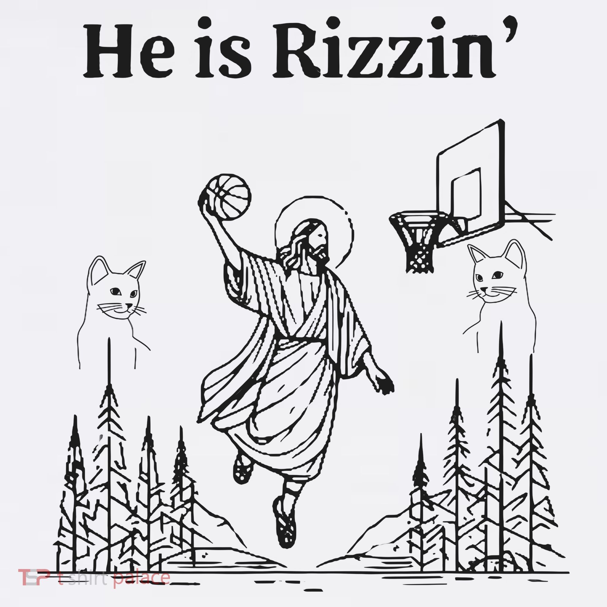 He Is Rizzin Funny Basketball Retro Christian Religious Mousepad