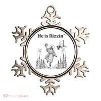 He Is Rizzin Funny Basketball Retro Christian Religious Ornament thumb 0