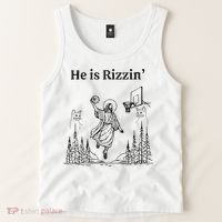 He Is Rizzin Funny Basketball Retro Christian Religious Tank Top thumb 2