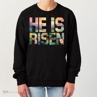 He Is Risen Christian Wildflower Happy Easter Women Women's Sweatshirt thumb 0