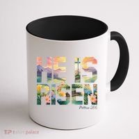 He Is Risen Christian Wildflower Happy Easter Women Coffee Mug thumb 1
